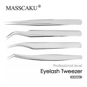 Пинцет для ресниц MASSCAKU, Высокоточный, простой в прививке Многофункциональный пинцет для удаления заостренных ресниц и бровей, инструменты для маникюра