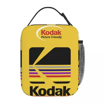 Изолированная сумка для ланча с логотипом Kodak Photography, аксессуары для товаров, контейнер для ланча Y2K Cooler, термобокс для Бенто для путешествий