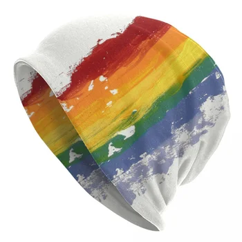 ЛГБТ-Радужные шляпы-капоты, хип-хоп Вязаная Шапка для женщин, мужчин, Осень-зима, теплые Гей-парады, Тюбетейки, Шапочки, Кепки