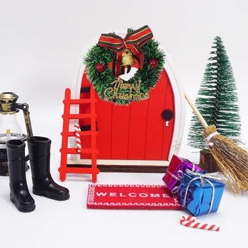 Рождественский комплект для дома эльфа, декорация сказочного сада, миниатюрная модель сцены, украшающая рождественские подарки для детей