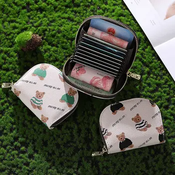Милые кошельки для монет с мультяшным мишкой из искусственной кожи, Корейский Модный кожаный рюкзак Ins Kawaii, маленькая сумка для девочек, мини-рюкзак