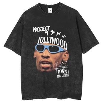 Модная летняя футболка с портретом и графикой оверсайз, футболка в стиле хип-хоп, уличная одежда, хлопковые футболки, Топы, Мужские и женские футболки, выстиранные футболки
