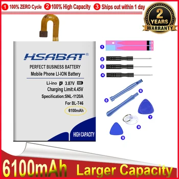 HSABAT 0 Цикл 6100 мАч BL-T46 Батарея для LG V60 V60 ThinQ LMV600VM YHINQ 5 Высококачественный Аккумулятор Для Замены Мобильного Телефона
