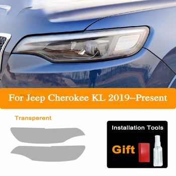 Для Jeep Cherokee KL 2019-Настоящие Аксессуары Защита Автомобильных Фар Тонирующая Пленка Дымчато-Черная Прозрачная Защитная Наклейка из ТПУ