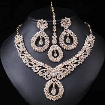 Аксессуары нового стиля 2023 года, преувеличенное винтажное ожерелье, женское роскошное банкетное платье с кристаллами, цепочка на ключицы из трех частей