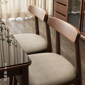 Скандинавские обеденные стулья из массива дерева, мебель для дома, повседневный стул со спинкой, Китайские Домашние обеденные стулья, Дизайнерское Офисное кресло для переговоров A