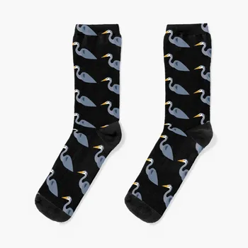 Минималистичные носки Blue Heron, носки с принтом, идеи подарков на день Святого Валентина, подвижные чулки, забавные носки для женщин