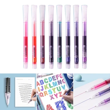 10x Шариковых ручек-катушек, красочные быстросохнущие нейтральные ручки, прямые ручки с жидкими гелевыми чернилами для заметок, рисования K1KF