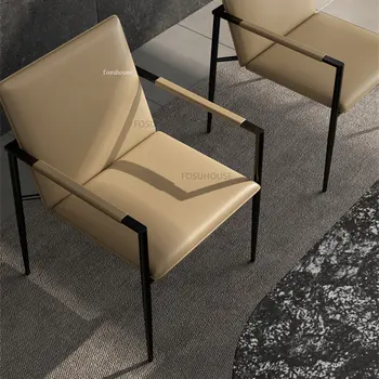 Обеденные стулья из скандинавского металла, мебель для дома, обеденный стул для ресторана, спинка, подлокотник, Простота, Дизайнерские кухонные обеденные стулья