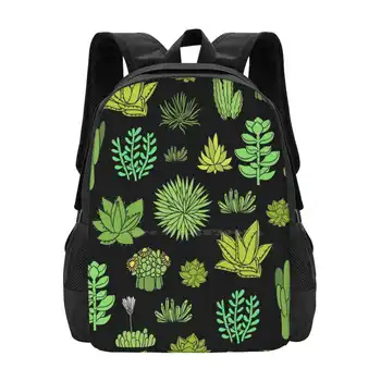Суккуленты и кактусы. Для любителей кактусов, школьные сумки, рюкзак для ноутбука, кактусы, милый пустынный узор, суккулентная агава
