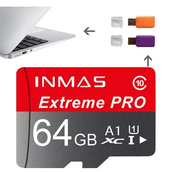 Карты памяти INMAS Micro A1 Extreme PRO TF Card 64 ГБ Памяти объемом 2 ТБ С Адаптером Class 10 High Speed Для Видеорегистраторов/Фотоаппаратов/ Планшетов