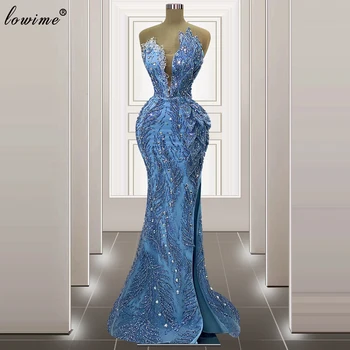 Платья для выпускного вечера с синими кристаллами для женщин 2023, вечерние платья без рукавов для дня рождения, платья знаменитостей Vestidos De Cóctel