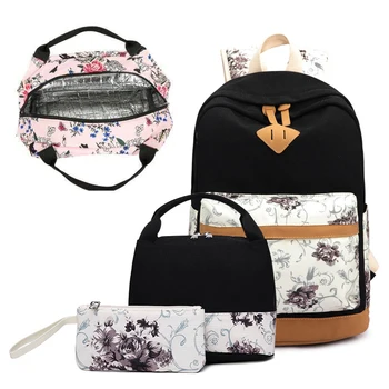 Новый повседневный рюкзак, набор из трех предметов, школьная сумка для студентов, японский рюкзак, рюкзак с фрагментированным цветком, сумка для девочек