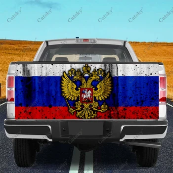 наклейки с российским флагом, модификация задней части грузовика, покраска, подходящая для грузовых автомобилей, аксессуары для упаковки, наклейки