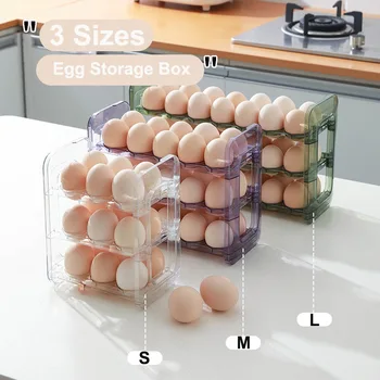 Контейнер Для яиц Подставка для еды Держатель коробки для холодильника Пластиковый держатель для яиц Лоток для органайзера Для хранения на кухне Аксессуары откидного типа