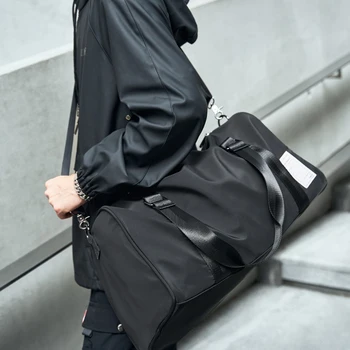 Мужской дорожный рюкзак большой емкости, портативные рюкзаки, водонепроницаемая сумка для кемпинга, черный багаж на открытом воздухе