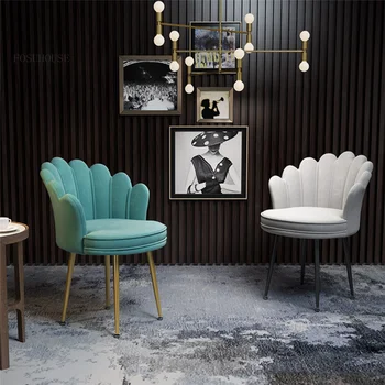 Современный Простой обеденный стул стол Скандинавские Обеденные стулья Кухонная Мебель Гостиная Спальня Роскошное кресло из кованого железа