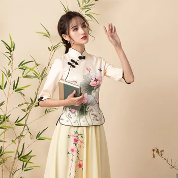 Элегантный современный Чонсам, Элегантное ретро-шоу Qipao, приветственная одежда, платье в китайском стиле Hanfu для женщин