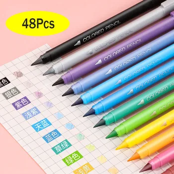 48ШТ цветов вечные карандаши студенческая поза без заточки карандашей детские карандаши для рисования colorsketchingpencilswholesale