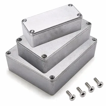Новый серебристо-алюминиевый корпус, электронный корпус Stompbox Project Box, изготовленный на заказ, легко окрашивается, устойчив к коррозии, легкий вес