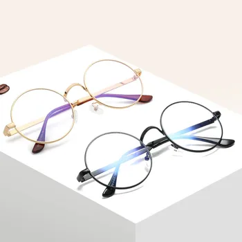 Классические негабаритные круглые очки в оправе с прозрачными линзами, женские поддельные очки, Винтажные круглые очки, прозрачные очки-окуляры