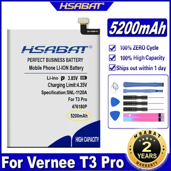 Аккумулятор HSABAT 476180P 5200 мАч для Vernee 476180P для аккумуляторов Vernee T3 Pro