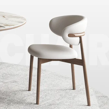 Обеденный стул, бытовой стул из массива дерева, стул для отдыха в кофейне, дизайнерский стул со спинкой для столовой