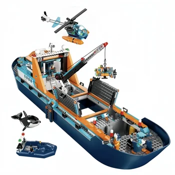 Глубоководное исследовательское судно Marine Research 60368 60266 Городское океанское разведывательное судно, строительные блоки, игрушки в подарок для детей