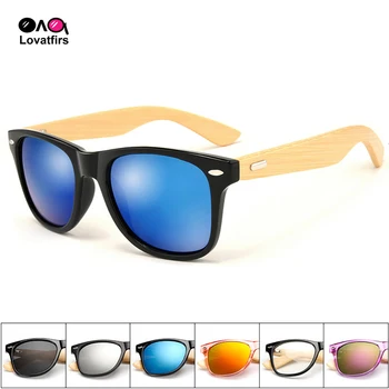 Lovatfirs 1 упаковка Квадратные солнцезащитные очки из бамбукового дерева для вечеринок путешествий Женщин мужчин Доступны в 18 цветах