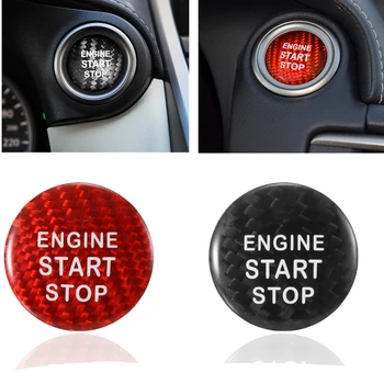 Карбоновое волокно, черное / красное, устройство зажигания автомобиля, Кнопка запуска двигателя, кнопка остановки, Наклейка, крышка, Украшение ключа для Lexus IS ES GS