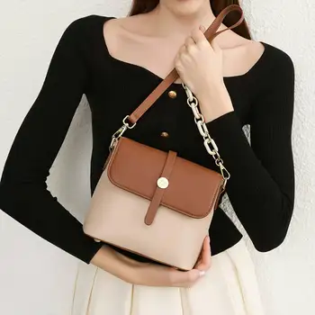 Dreamora, винтажная сумка через плечо на цепочке для женщин, роскошная элегантная сумка-ведро из натуральной кожи для мобильного телефона CB7-14100