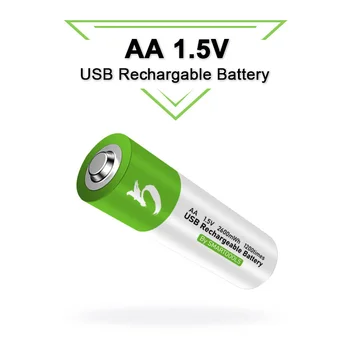 Высокая емкость 1.5 В AA 2600 МВтч USB перезаряжаемая литий-ионная батарея для мыши с дистанционным управлением маленький вентилятор Электрическая игрушечная батарея + Кабель