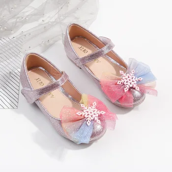 Демисезонный Модная Обувь Принцессы Для девочек; Мягкая Детская обувь на плоской подошве; Кожаная обувь; Детское Блестящее платье; Обувь Мэри Джейнс