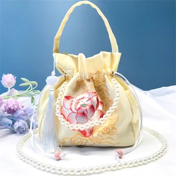 1 шт. сумочка на шнурке с вышивкой, сумка через плечо Hanfu, сумка-ранец, аксессуары для костюмов в китайском стиле, Подарок для женщин и девочек