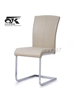 Обеденный стул из нержавеющей стали экономичный современный минималистичный обеденный стол и стул домашний чугунный художественный стул с изогнутой спинкой и стулом