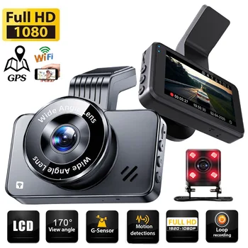 Автомобильный Видеорегистратор WiFi Dash Cam Full HD 1080P Камера Заднего Вида Автомобиля Видеомагнитофон Черный Ящик Auto Dashcam GPS Logger CaAuto Registrator
