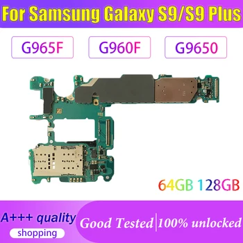 100% Оригинальная Разблокированная Материнская Плата 64G 128G Для Samsung Galaxy S9 Plus G965F G960F G9600 G9650 G960U G965U С Чипом