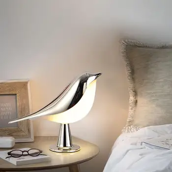 Светодиодная лампа Bird с регулируемой яркостью и цветовой температурой, без мерцания, креативной формы, ночник на тумбочке, украшение спальни