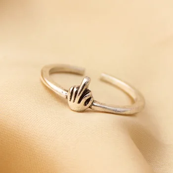 Модное кольцо с граффити в стиле хип-хоп для мужчин, простое интересное кольцо с наклейкой на средний палец, ювелирный подарок для пары