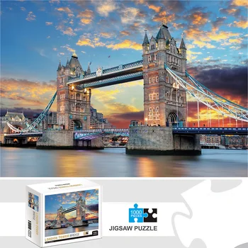 1000 кусочков пазлов Лондонский мост, игрушки для взрослых, подростков, подарок для детей, обучающая Интеллектуальная Декомпрессионная Веселая Семейная игра