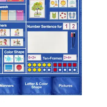 Учебный центр Numbers Pocket Chart Circle Карманный календарь для домашних ежедневных занятий по математике Дошкольное Начальное образование