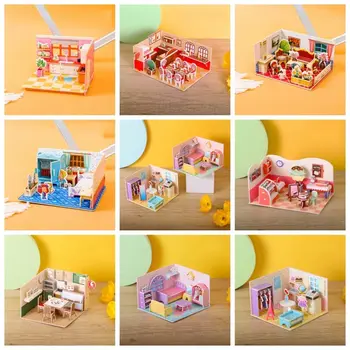 Картонный пазл 3D дом, комната, магазины, модели игрушек-головоломок, детские игрушки ручной работы для сборки своими руками