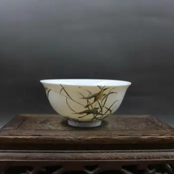 Коллекция китайской династии Цин Qianlong Famille Розовая фарфоровая чаша для двух птиц