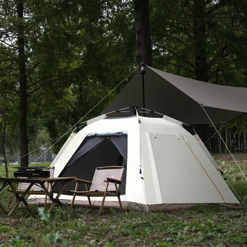 Походная палатка, портативная четырехсторонняя автоматическая быстрооткрывающаяся палатка, защита от дождя и солнца, утолщенное туристическое снаряжение