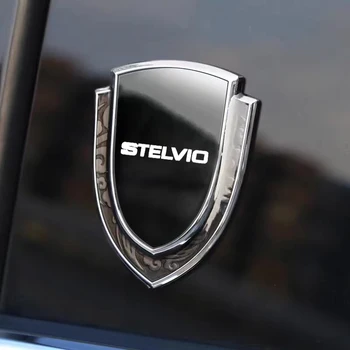 Наклейка с логотипом на боку кузова автомобиля Щит для укладки автомобиля Эмблема Значок Наклейка на окно автомобиля для автомобильных аксессуаров stelvio