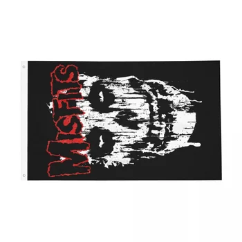 Флаг с черепом Misfits, внутренний и наружный баннер, 2 люверса, украшение для ужасов на Хэллоуин, двухсторонние флаги размером 60x90 90x150 см