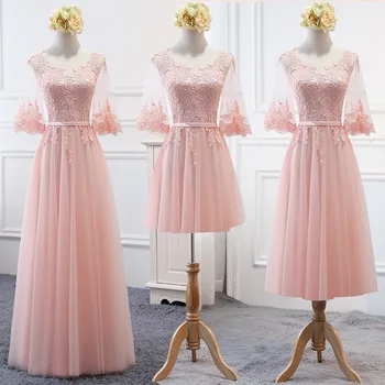 Розовое платье подружки невесты, платье для гостей на свадебной вечеринке, женские платья подружек невесты Bu10129