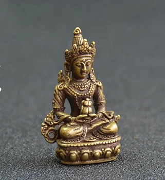 Латунная маленькая статуэтка Будды, резная статуэтка ручной работы