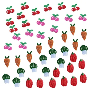 10шт Мини-овощей, фруктов, вишни, моркови, самоклеящиеся нашивки для одежды, украшения для мобильных рюкзаков, наклейки своими руками
