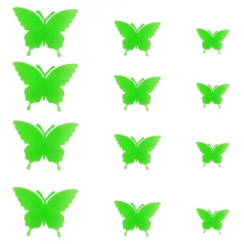 3D Наклейки с бабочками 3D Украшения с бабочками Настенный художественный декор Светящиеся самоклеящиеся наклейки с бабочками 3 размеров DIY Wall